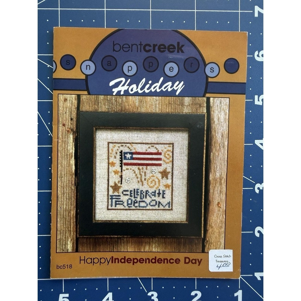 Bent Creek Snappers Holiday Small Cross Stitch Chart Happy Independence Day